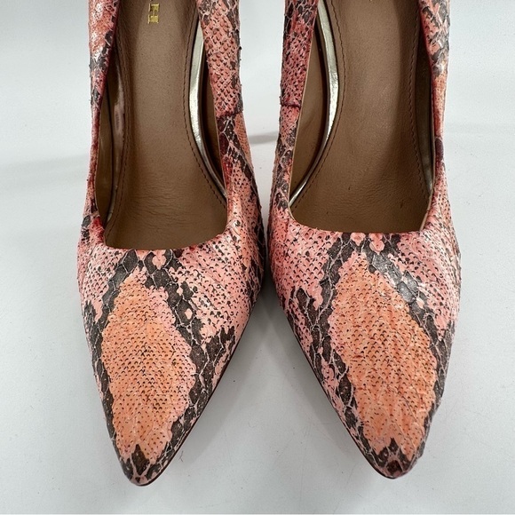 Coach heels 5.5 35.5 pink snakeskin embossed leather python stilettos barbiecore - Picture 3 of 12